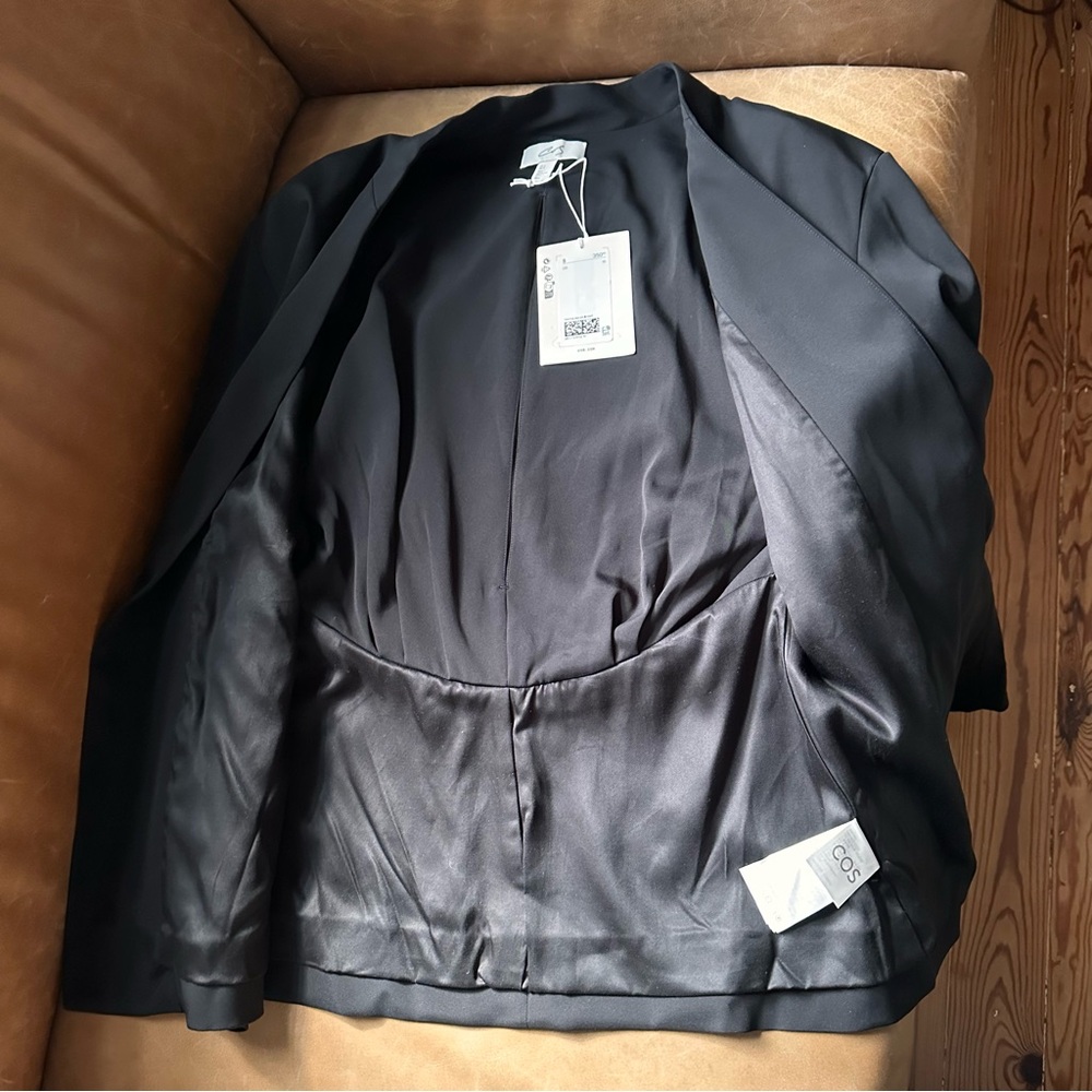 COS Atelier NWT The Draped Waist Blazer mulberry silk jacket tuxedo designer - Picture 7 of 15